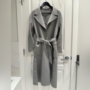 All Saints Grey Wool Belted Coat – US 4